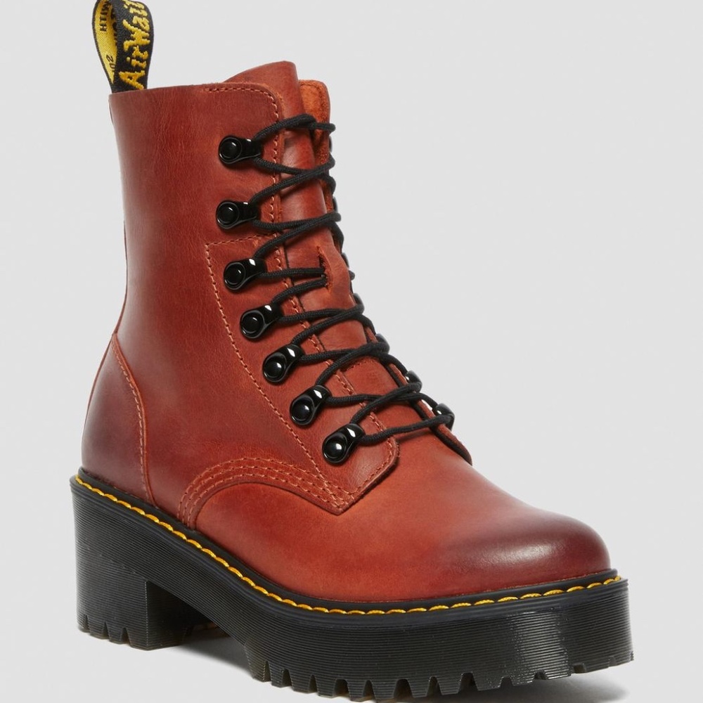 Dr. Martens Women's Leona Platform Quad Retro Brick Burnished Wyoming US 8 RARE!